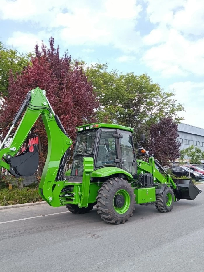 Backhoe loader with attachment